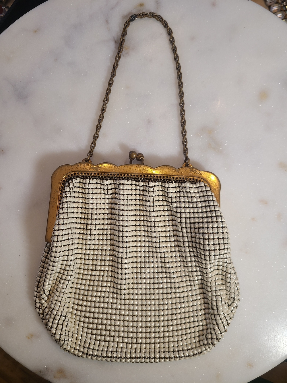 Antique 1920s 2920 Whiting & Davis Flapper Bag Unlined